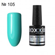 Гель лак OXXI № 105 бирюзовый светлый, эмаль, 10 мл.