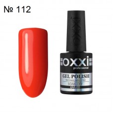 Гель лак OXXI № 112 красно оранжевый яркий неон, эмаль, 10 мл.