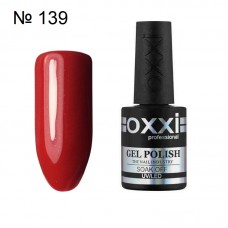 Гель лак OXXI № 139 красный с едва заметным шиммером, 10 мл.