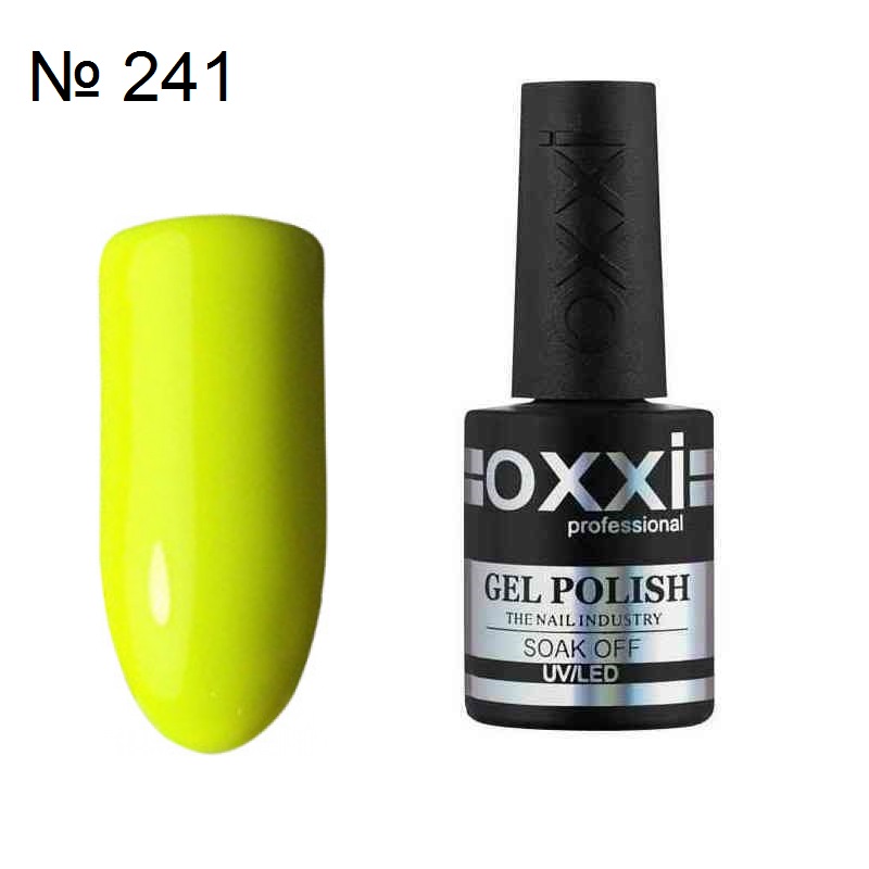Гель лак OXXI №241 ярко желтый неон, 10 мл.