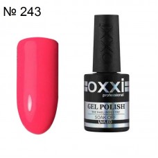 Гель лак OXXI №243 ярко розовый неон, 10 мл.