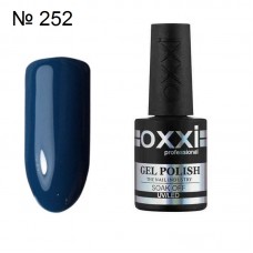 Гель лак OXXI №252 серо синяя насыщенная эмаль, 10 мл.