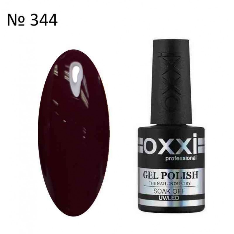 Гель лак OXXI №344 темно вишневый, 10мл.
