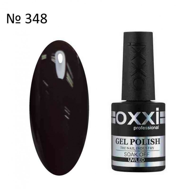 Гель лак OXXI №348 темно коричневый, 10мл.