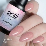 Светоотражающая розовато бежевая база PNB Crystal Pink Base, 8мл