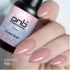 Светоотражающая розовато бежевая база PNB Crystal Pink Base, 8мл