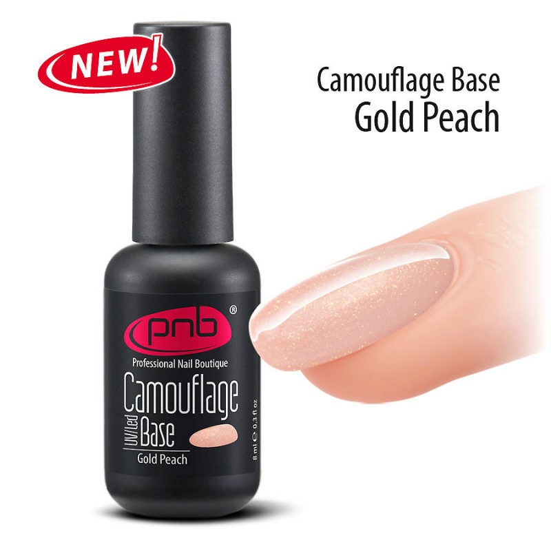 Камуфлирующая база Gold Peach PNB, 8 мл с шиммером