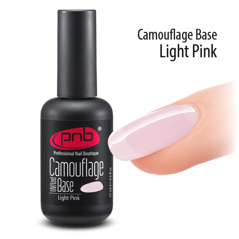 Камуфлирующая каучуковая база Light Pink PNB, светло розовая, 17 мл