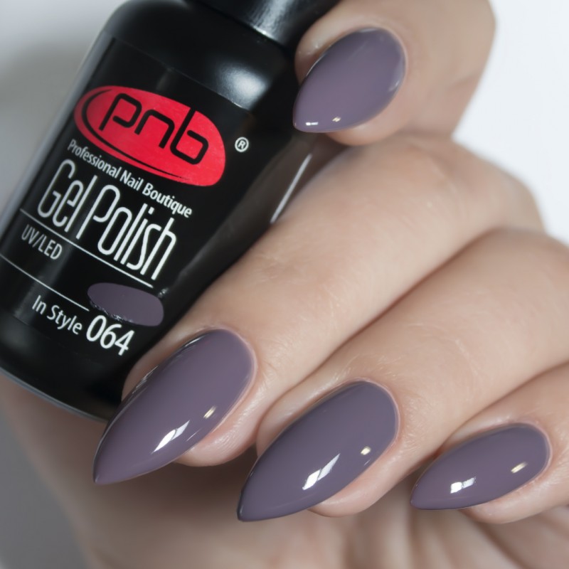 Гель-лак PNB фиолетово серый темный, эмаль, 8 мл In Style 064