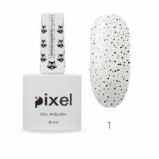 Гель-лак Pixel Drops №1 (молочный с черной крошкой), 8 мл