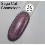 Гель лак светоотражающий кошачий глаз хамелеон SAGA, СС-12, 8мл