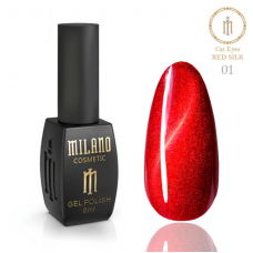 Гель лак кошачий глаз Cat Eyes RED SILK Milano № 01, 8 мл