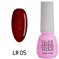 Гель лак Toki Toki красный с глубокими красными блестками, LR05, 5мл