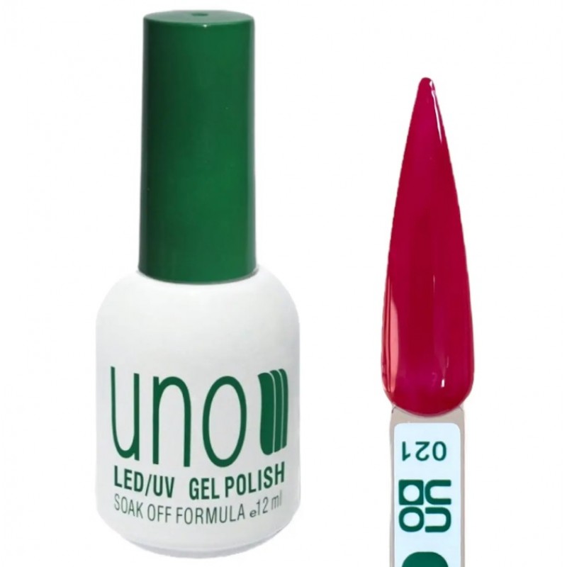 Гель лак UNO 021 темно красный, 12 мл