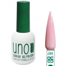 Гель лак UNO 087 выбеленно розовый, 12 мл