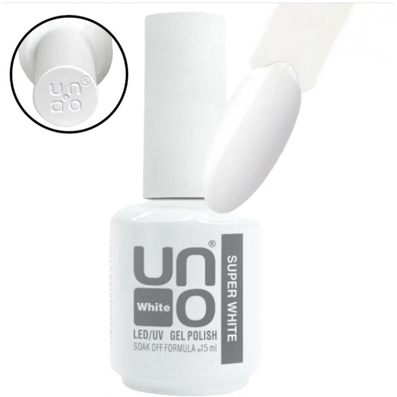 Гель лак ультра белый Super White UNO 15мл