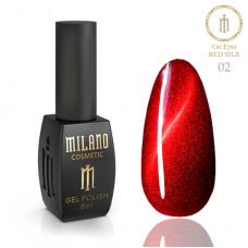 Гель лак кошачий глаз Cat Eyes RED SILK Milano № 02, 8 мл