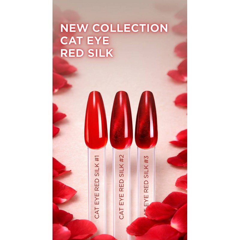Гель лак кошачий глаз Cat Eyes RED SILK Milano № 03, 8 мл