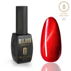 Гель лак кошачий глаз Cat Eyes RED SILK Milano № 03, 8 мл