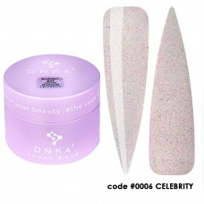 Гель для наращивания DNKA №0006 CELEBRITY BUILDER GEL прозрачно розовый с шиммером, 30 мл