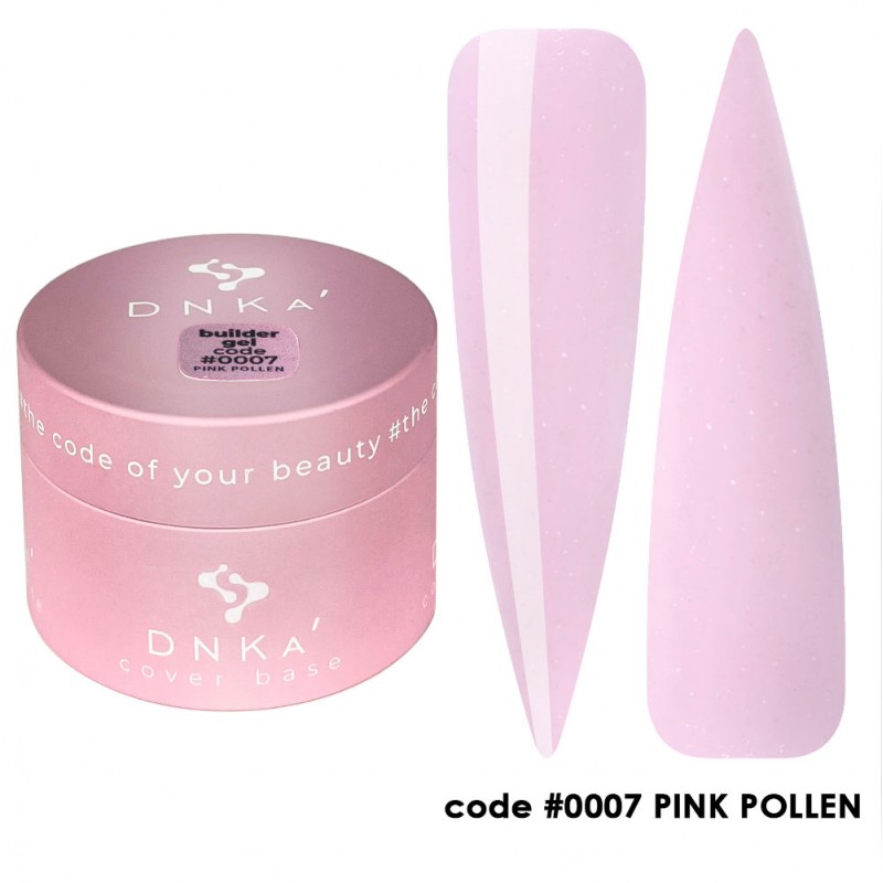 Гель для наращивания DNKA №0007 PINK POLLEN BUILDER GEL нежно розовый с шиммером, 30 мл