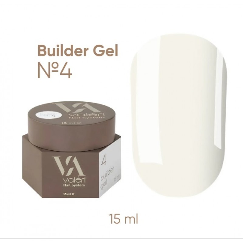 Гель для наращивания молочный №004 Valeri Builder Gel, 15 мл