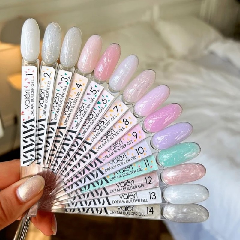 Гель для наращивания с декором №04 Valeri Dream Builder Gel, 15 мл