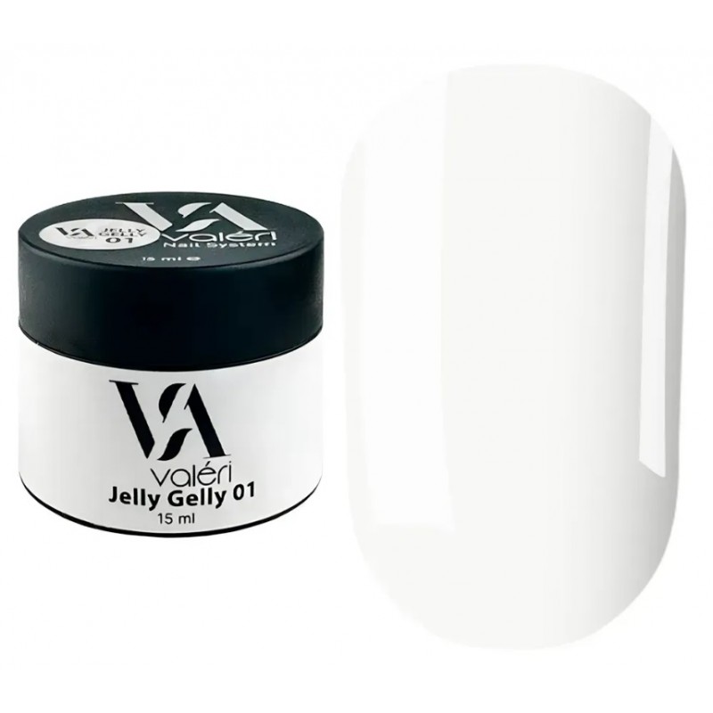 Молочный гель желе для наращивания ногтей №01 Valeri Jelly Gelly 15 мл