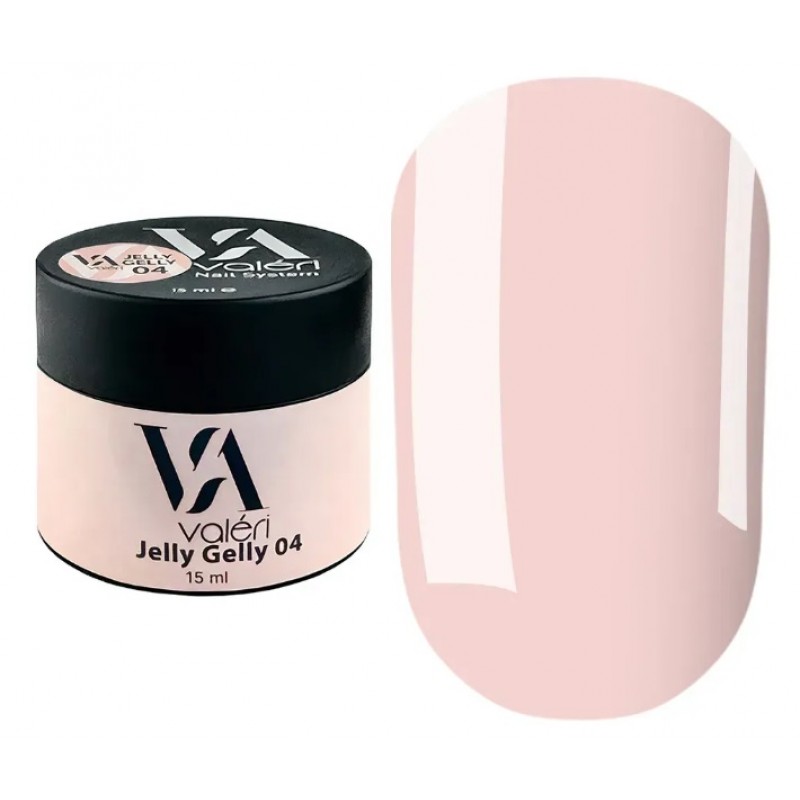 Персиковый гель желе для наращивания ногтей №04 Valeri Jelly Gelly 15 мл