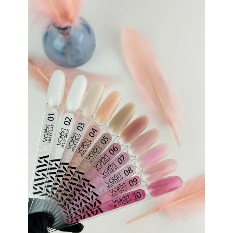 Персиковый гель желе для наращивания ногтей №04 Valeri Jelly Gelly 15 мл