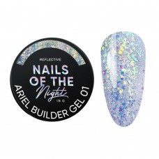 Гель для наращивания с блестками NOTD Ariel Builder Gel № 01, 15 мл.