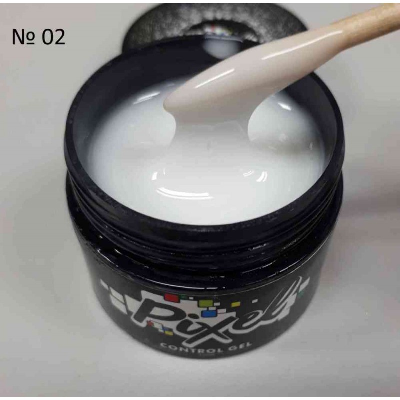 Pixel Control Gel №002, 15мл., молочно белый гель для наращивания
