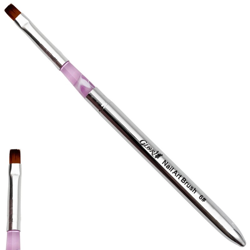 Кисть для геля №6 с металлической складной ручкой