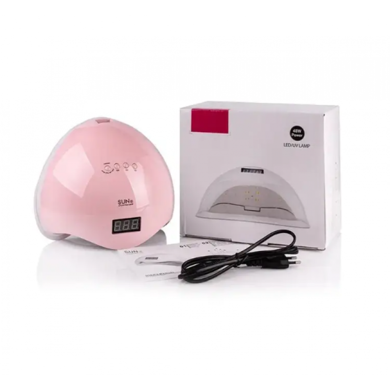 Лампа SUN 5 LED+UV 48 Вт розовая