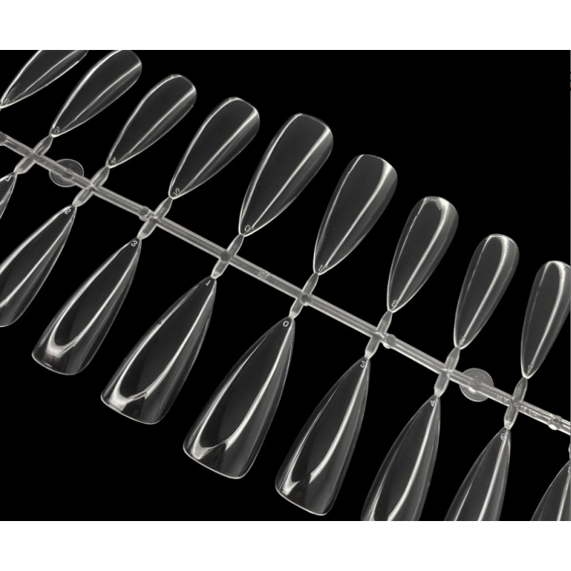 Гелевые типсы для наращивания ногтей Стилет мягкие прозрачные 240 штук