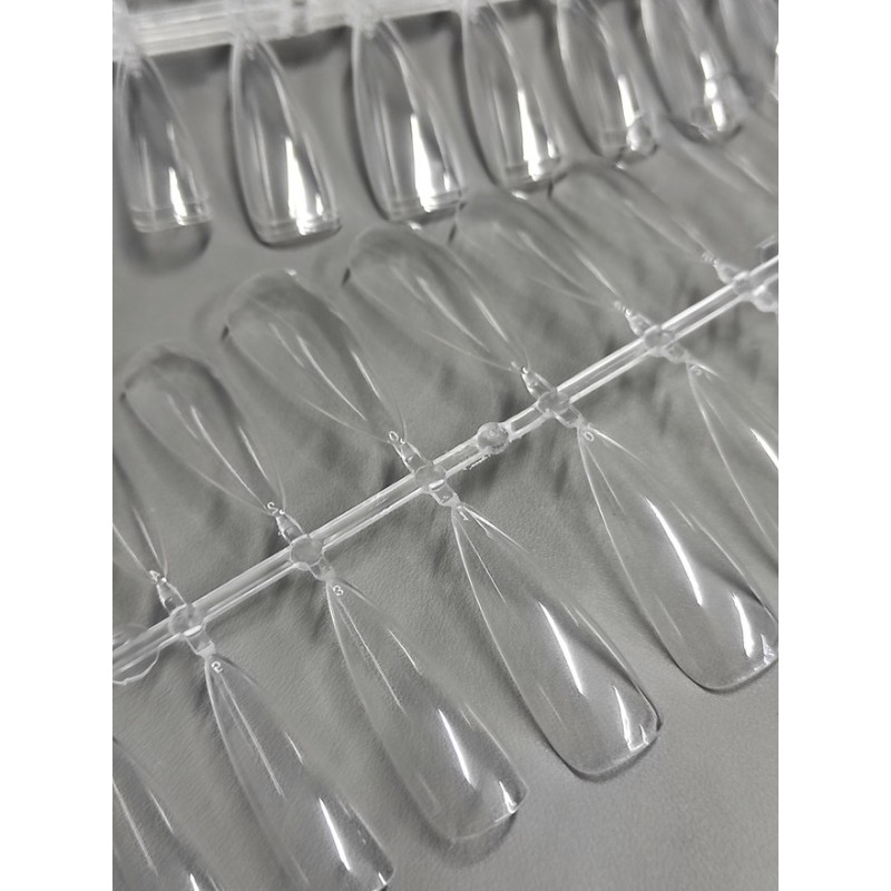 Гелевые типсы для наращивания ногтей Стилет мягкие прозрачные 240 штук