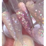 Пайетка для дизайна ногтей сердечки, звёздочки, кружочки, D2 (баночка)