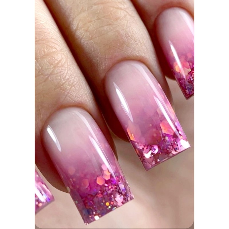 Брокат для дизайна ногтей малиновый №В-08