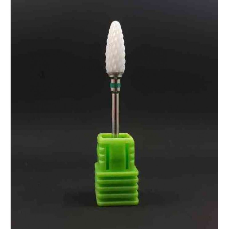 Насадка керамическая для снятия гель лака с зеленой насечкой G01