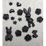  Черные бантики, микс 3D фигурки для ногтей