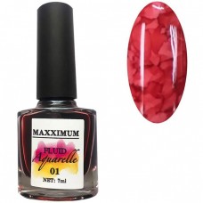 Красные акварельные капли для ногтей №01 Maxximum, 7мл.