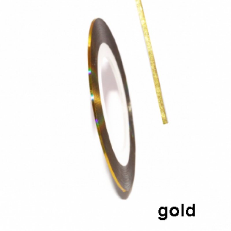 Самоклеящаяся лента для дизайна ногтей золотая Gold 1мм