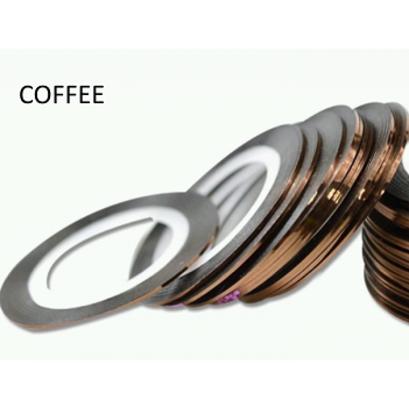Липкая лента для дизайна ногтей кофе Coffee 1мм