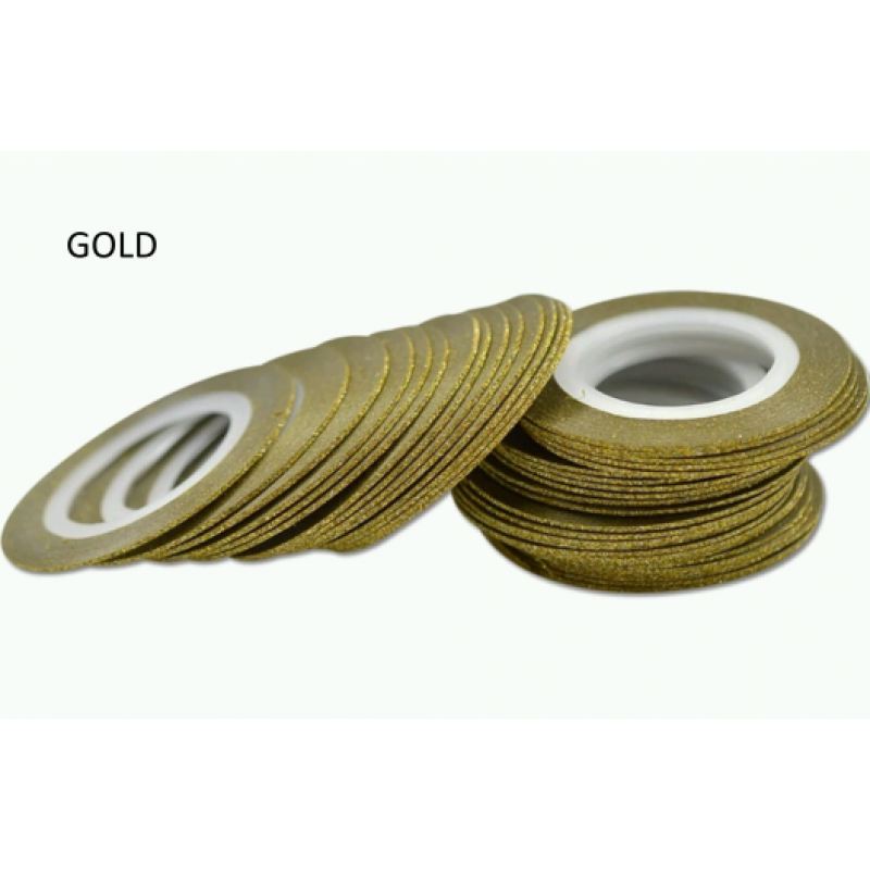 Лента бархатная для дизайна ногтей золото, GOLD, 1 мм