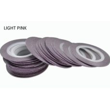 Лента бархатная для ногтей нежно розовая LIGHTE PINK, 1 мм