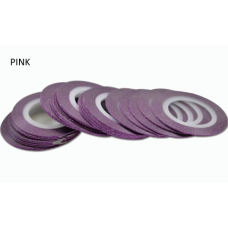 Лента бархатная для дизайна ногтей розовая PINK, 1 мм