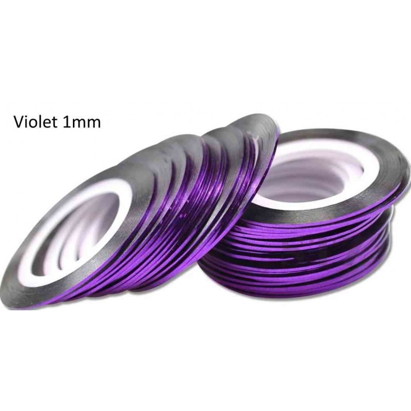 Липкая лента для дизайна ногтей фиолетовая Violet 1мм