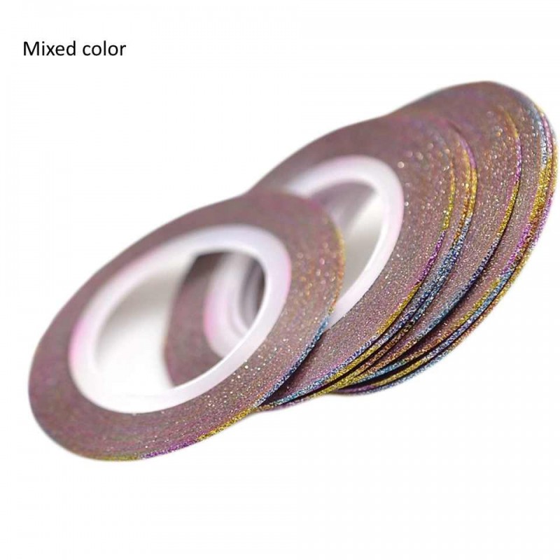 Лента бархатная для дизайна ногтей Mixed color, 1 мм
