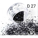 Микс для дизайна ногтей матовый чёрный, D27
