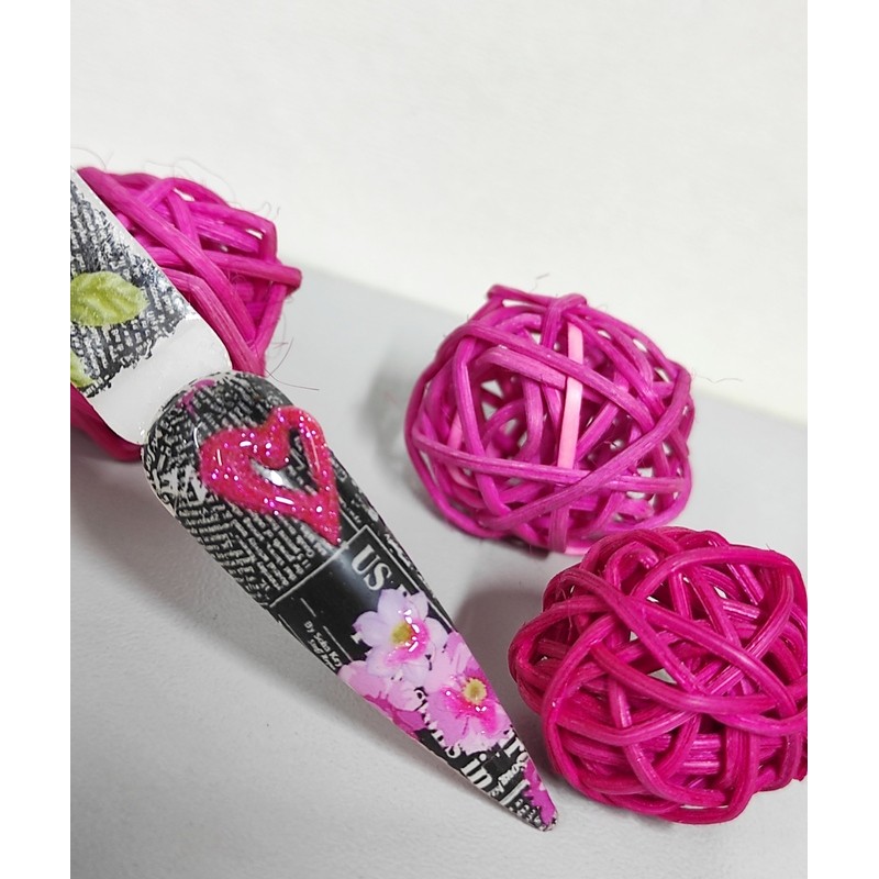 Фольга для ногтей Газета на черном фоне 0.5 м, F81